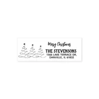 Merry Christmas Trees Return Address Self-inking Stamp