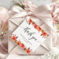 Elegant Autumn Floral Thank You Wedding Favor Tags