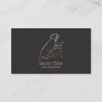 Cute Rose Gold Simple Dogs Groomers  Business Card