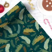 Christmas Foliage Green Nature Botanical Holiday Wrapping Paper