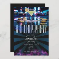 Rooftop Lounge Sky Bar Nightlife Outing Birthday Invitation