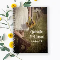 Bride, Cowboy Boots and Sunflowers Ranch Wedding Notebook