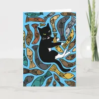 Divorce separation condolences Cat and Fish Card