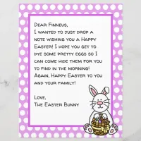 Personalized Happy Easter Bunny Letter  