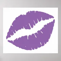 Pale Purple Lipstick Lips Poster