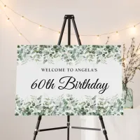 Eucalyptus Greenery Border 60th Birthday Welcome Foam Board