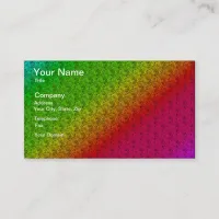 Diag Rainbow Gradient Floral Pattern Red Green Business Card