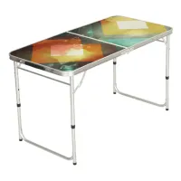 Seventies Orange Abstract Techno Triangles Beer Pong Table