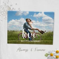 Love Script Couple Photo Block