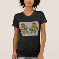 Happy Holidays Cute Gingerbread Men Fun Design T-Shirt