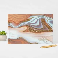 Abstract Glitter Strata Wedding SW ID903 Guest Book