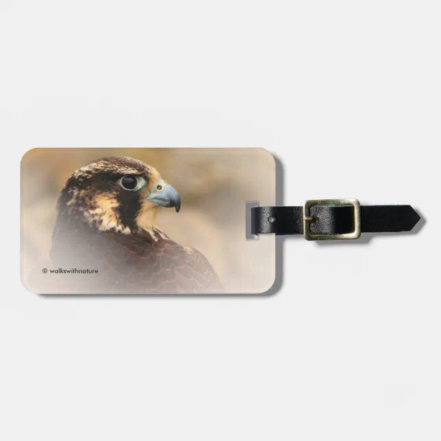 Vignetted Profile of a Peregrine Falcon Luggage Tag