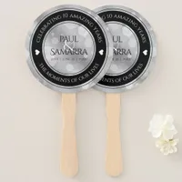 Elegant 10th Tin Wedding Anniversary Celebration Hand Fan