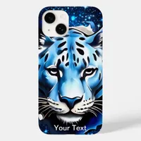 White Tiger with Blue Sparkles Case-Mate iPhone 14 Case