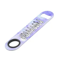 Merry Christmas Snow People Font, Blue Tint Snow Speed Bottle Opener