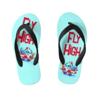 Monogrammed Cartoon plane blue | Kid's Flip Flops