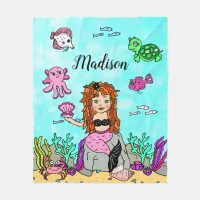 Personalized Mermaid Under the Sea Blanket