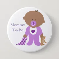 Mommy To Be Purple Baby Button