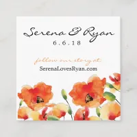 Summer Golden Poppy Wedding Information Enclosure Card