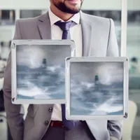 Lighthouse in the storm - Baltic Sea  Cufflinks