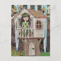 Adorable Princess in a Treehouse Postcard