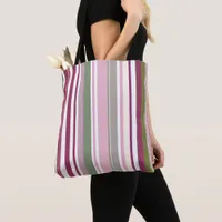 Striped Grocery Shopping Tote Bag