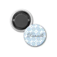 Blue Floral Pattern - Personalized Magnet