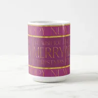 Magenta Gold Christmas Pattern#35b ID1009 Coffee Mug