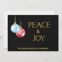 *~* PEACE + JOY Corporate Ornament Holiday Card