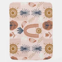 Terracotta Sunrise: Boho Harmony, Blush Pink Baby Blanket