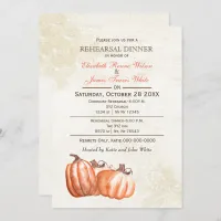 Watercolor pumpkins Fall rehearsal dinner invite