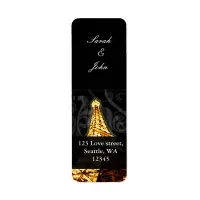 Gold Eiffel tower French Wedding Label