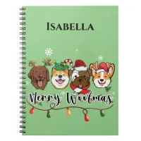 Merry Woofmas Typography Notebook