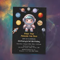 Astronaut Outer Space 1st Birthday Invitations