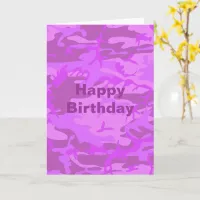 Birthday Old Age Light Purple Camouflage Greeting Card