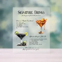 Gothic Wedding Whimsigoth Signature Drinks Sign