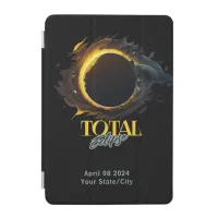 Total Solar Eclipse 2024 Your City Black Cosmic iPad Mini Cover