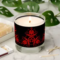 Romantic, Elegant Vintage Red Damask Scented Candle