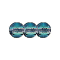 Out of this World - Magical Nighttime Skyline Golf Ball Marker