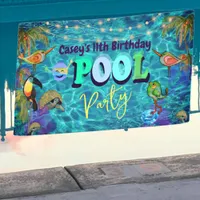 Summer Pool Fun Party I Cool Birthday Banner