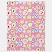 Happy faces in pastel - fun and cute  fleece blanket