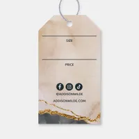 Script Watercolor Pink Black Gold Price Hang Tag