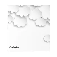 White Clouds Sky Dreamy 3D Paper Cuts Notepad