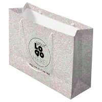 Large Custom Logo Opal Glitter Paper Shopping Bag