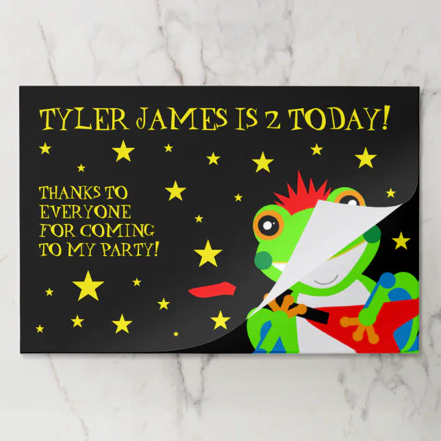 Rockin' Birthday Tree Frog with Red Guitar Paper Pad