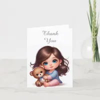 Cute Little Girl Thank You Note Card