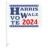 Harris Walz 2024 Stop Creepy Weird Vote Democrat Car Flag