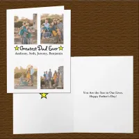 Add 4 Photo Collage Greatest Dad Ever Father's Day Card