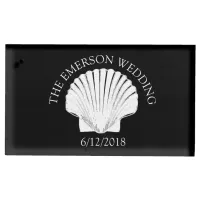 Black Seashell Wedding Table Number Card Holder