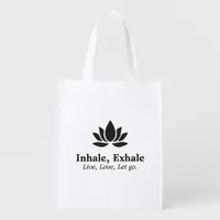 Tranquil Lotus: Inhale, Exhale Inspiration Grocery Bag